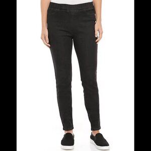EUC Women's EILEEN FISHER Petite Organic Cotton Denim Black Jegging | Size PL